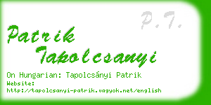 patrik tapolcsanyi business card
