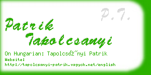 patrik tapolcsanyi business card